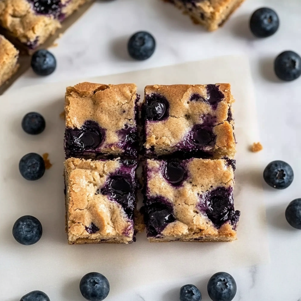Recipe preparation for Blueberry Blondies