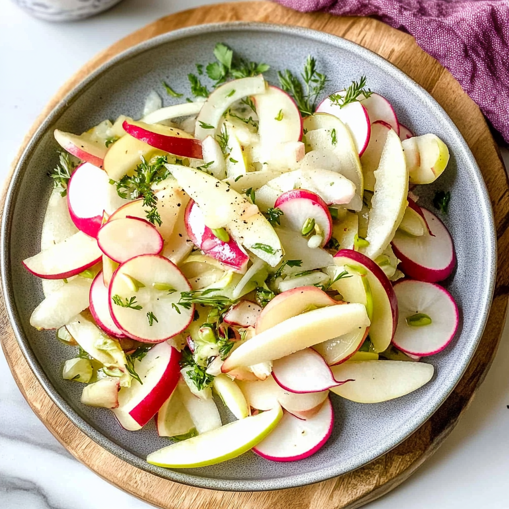 Recipe preparation for Fennel Salad with Apples and Radishes