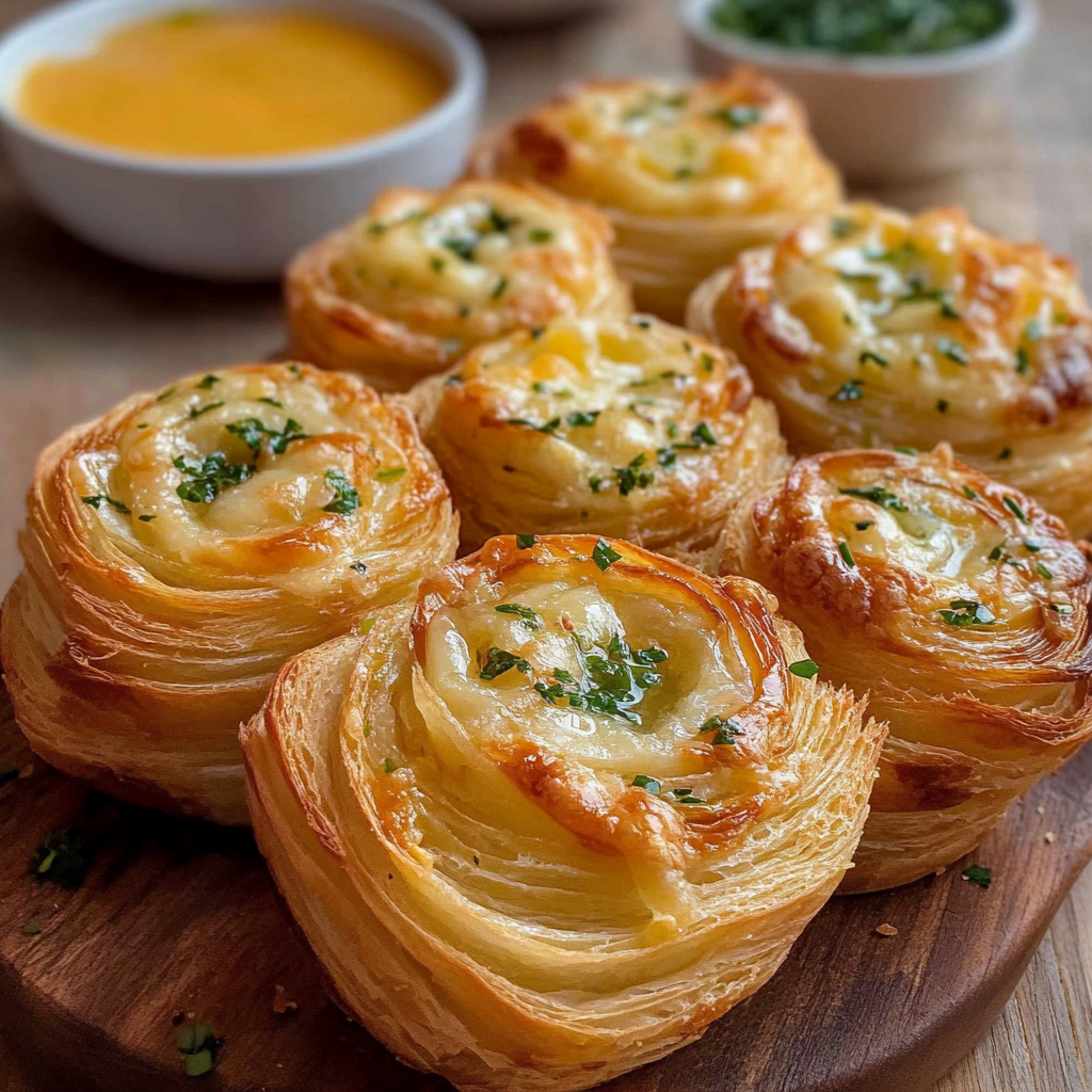 Recipe preparation for Cheesy Garlic Cruffin