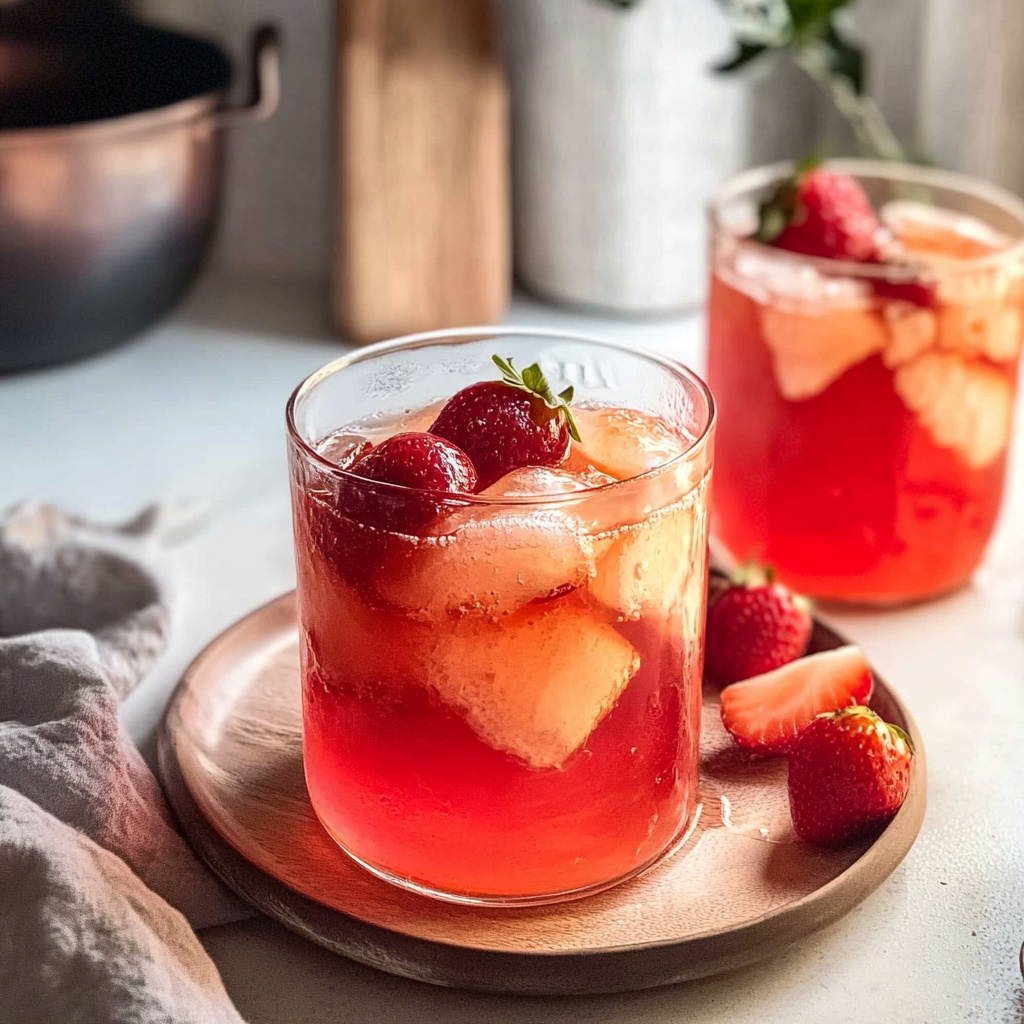 Recipe preparation for Strawberry Sweet Tea