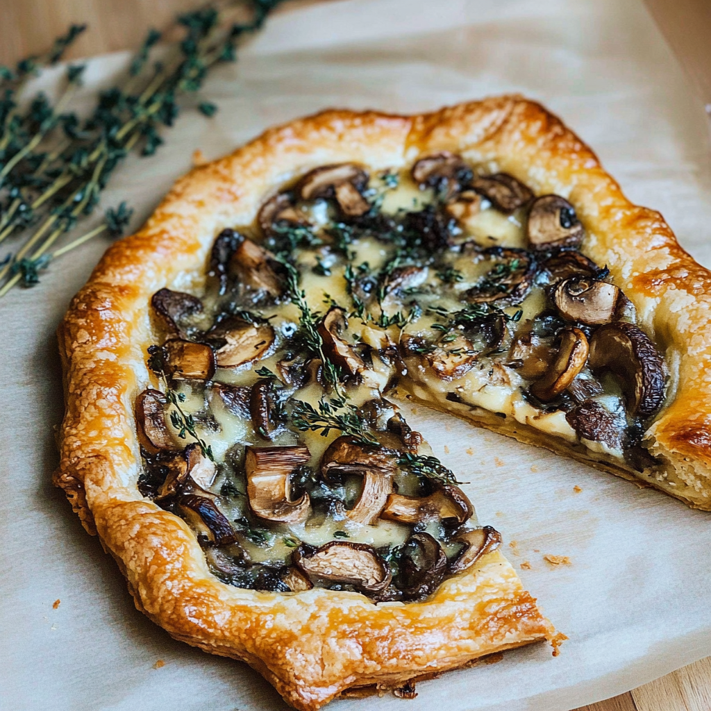 Recipe preparation for Mushroom Galette