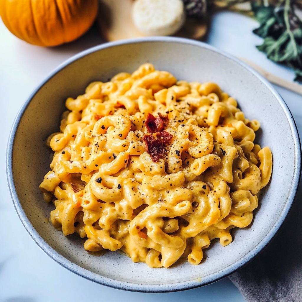 Recipe preparation for Pumpkin Mac & Cheese