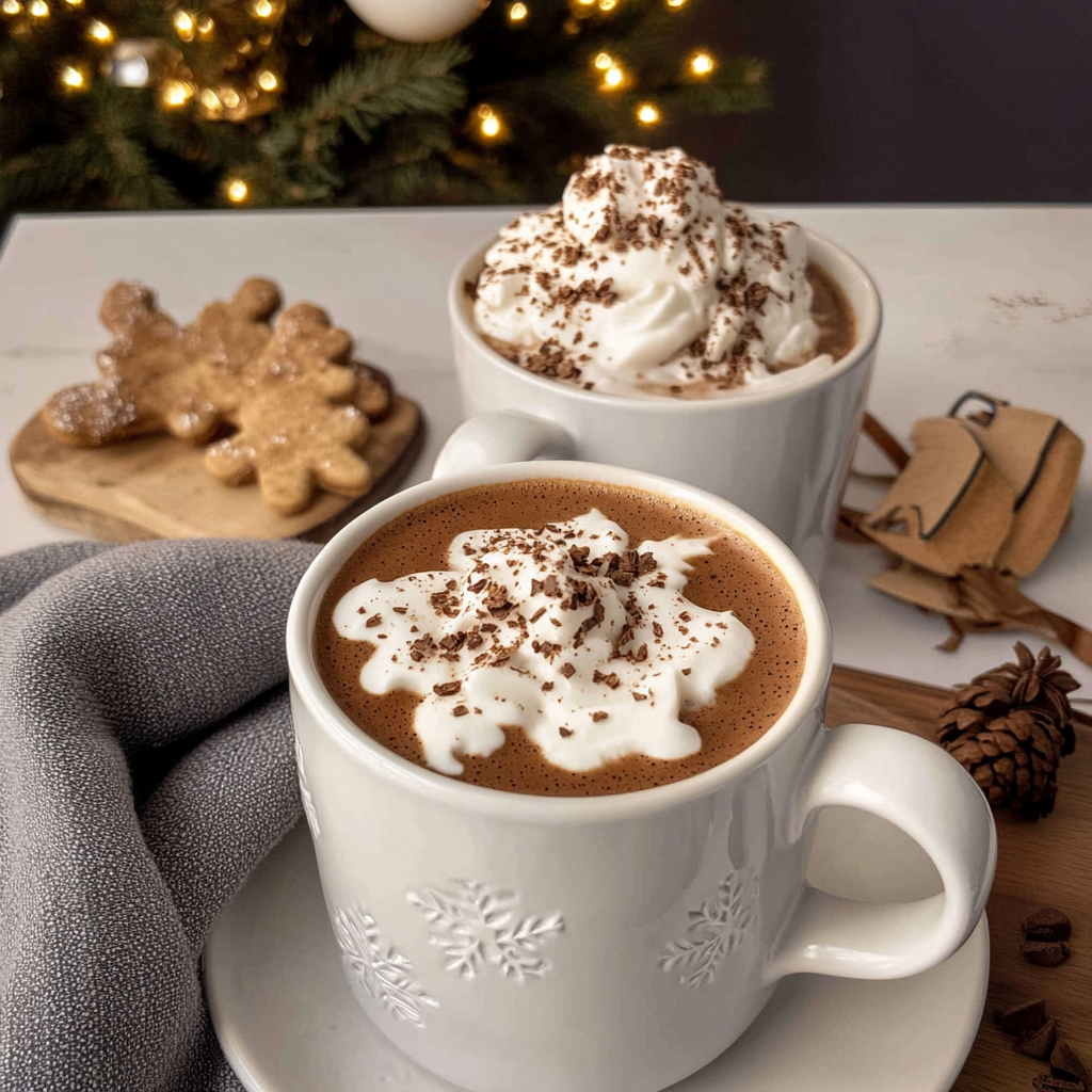 Recipe preparation for Gingerbread Hot Cocoa with Molasses