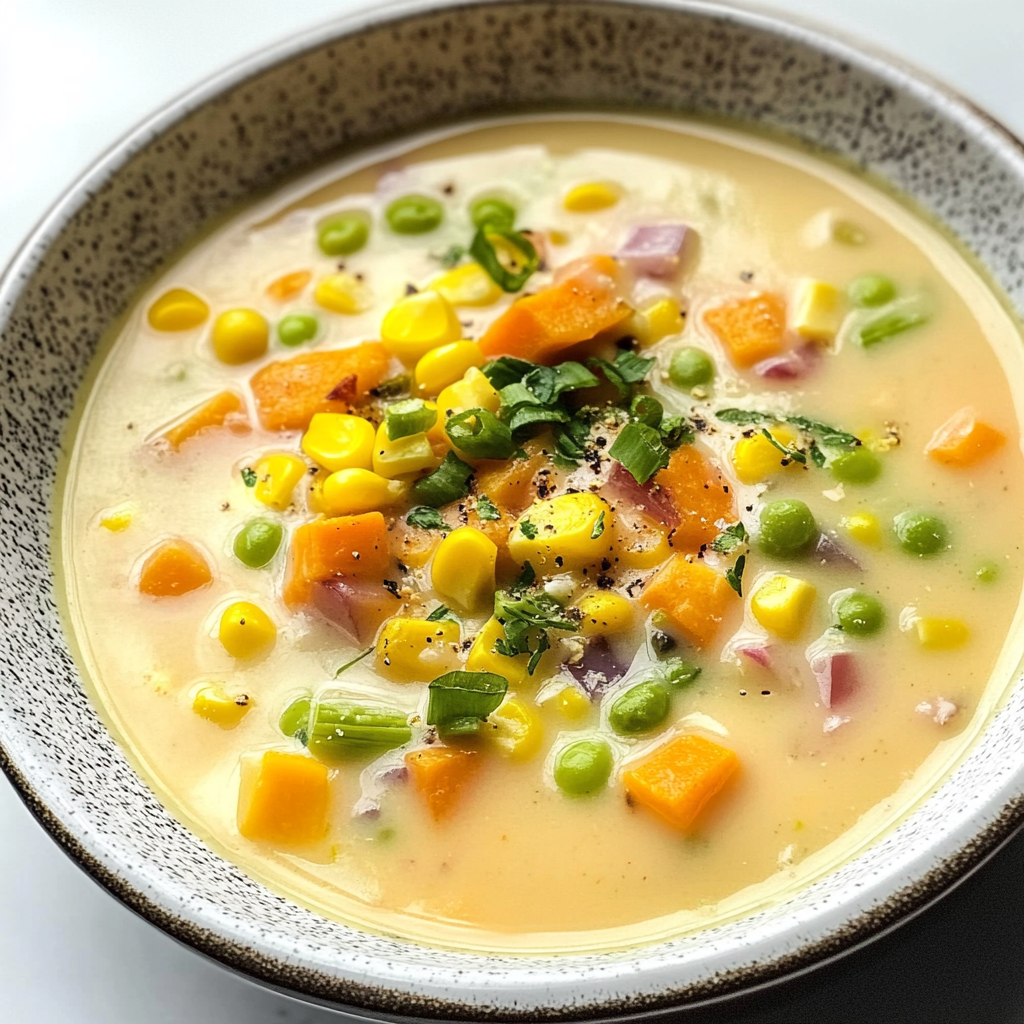 Recipe preparation for Sweet Potato Corn Chowder