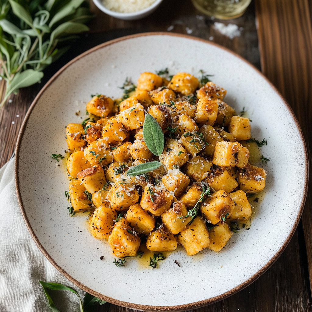 Recipe preparation for Pumpkin Ricotta Gnocchi