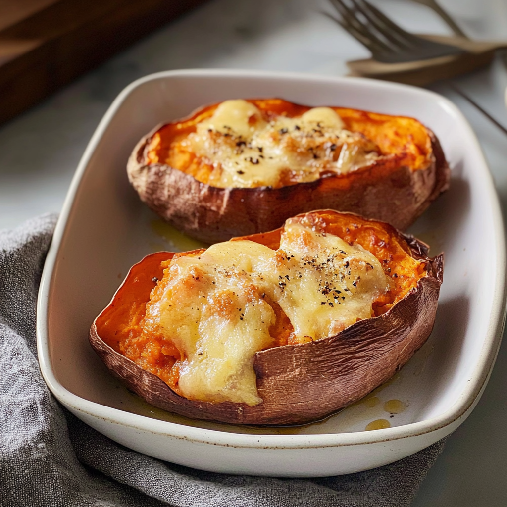Recipe preparation for Baked Sweet Potatoes