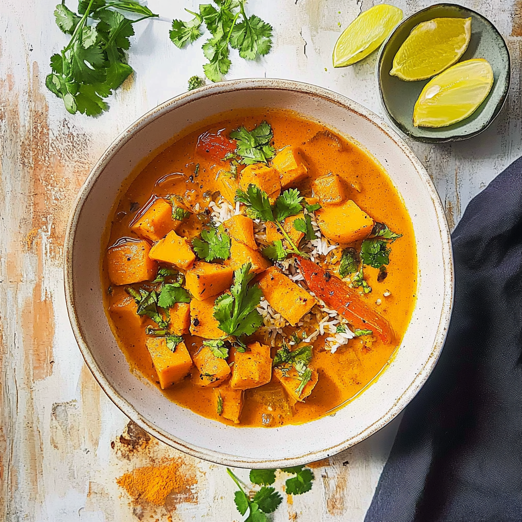 Recipe preparation for Sweet Potato Curry