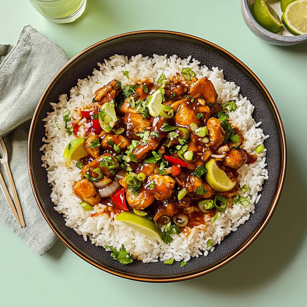 Recipe preparation for Easy Sweet Chili Chicken Bowl Recipe