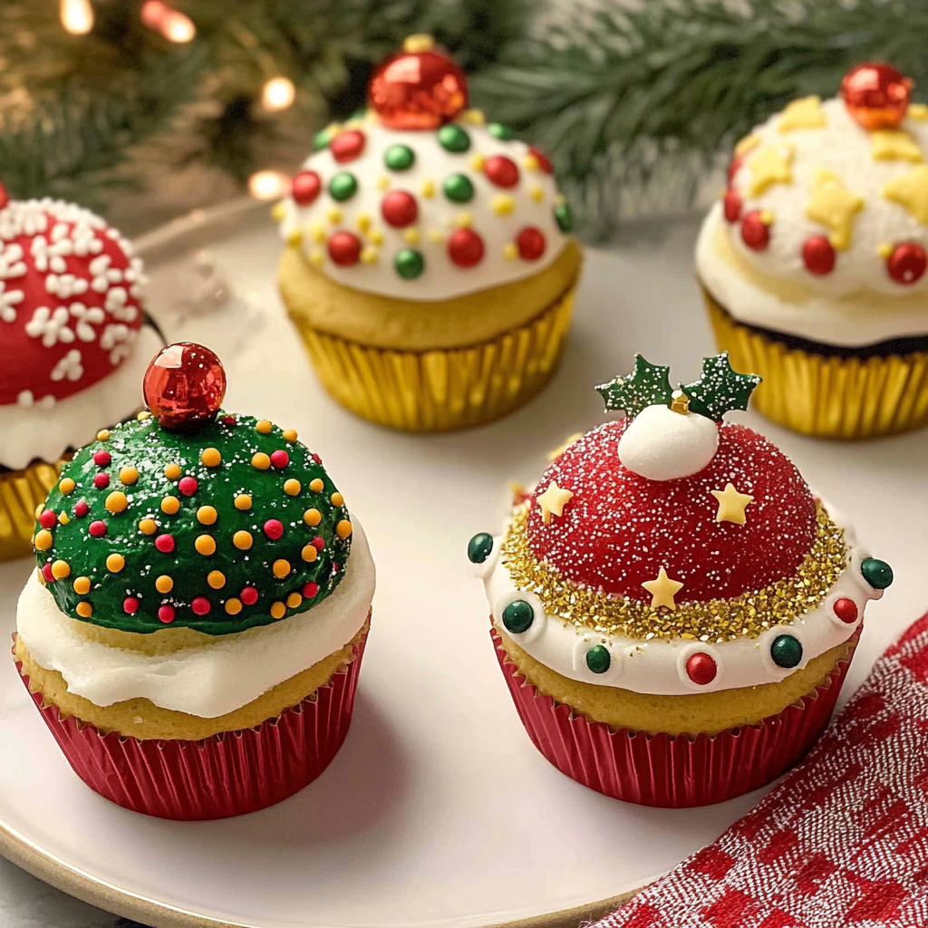 Recipe preparation for Christmas Ornament Cupcakes