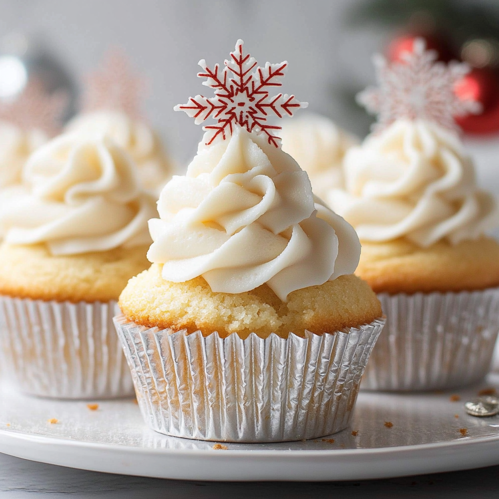 Recipe preparation for White Christmas Cupcakes