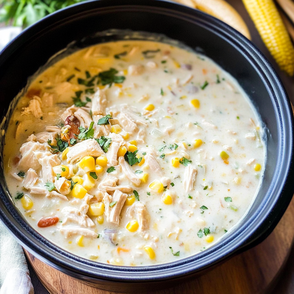 Recipe preparation for Slow Cooker Creamy White Chicken Chili