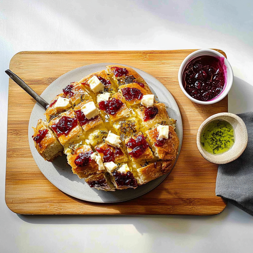 Recipe preparation for Cranberry Brie Pull-Apart Bread Bites