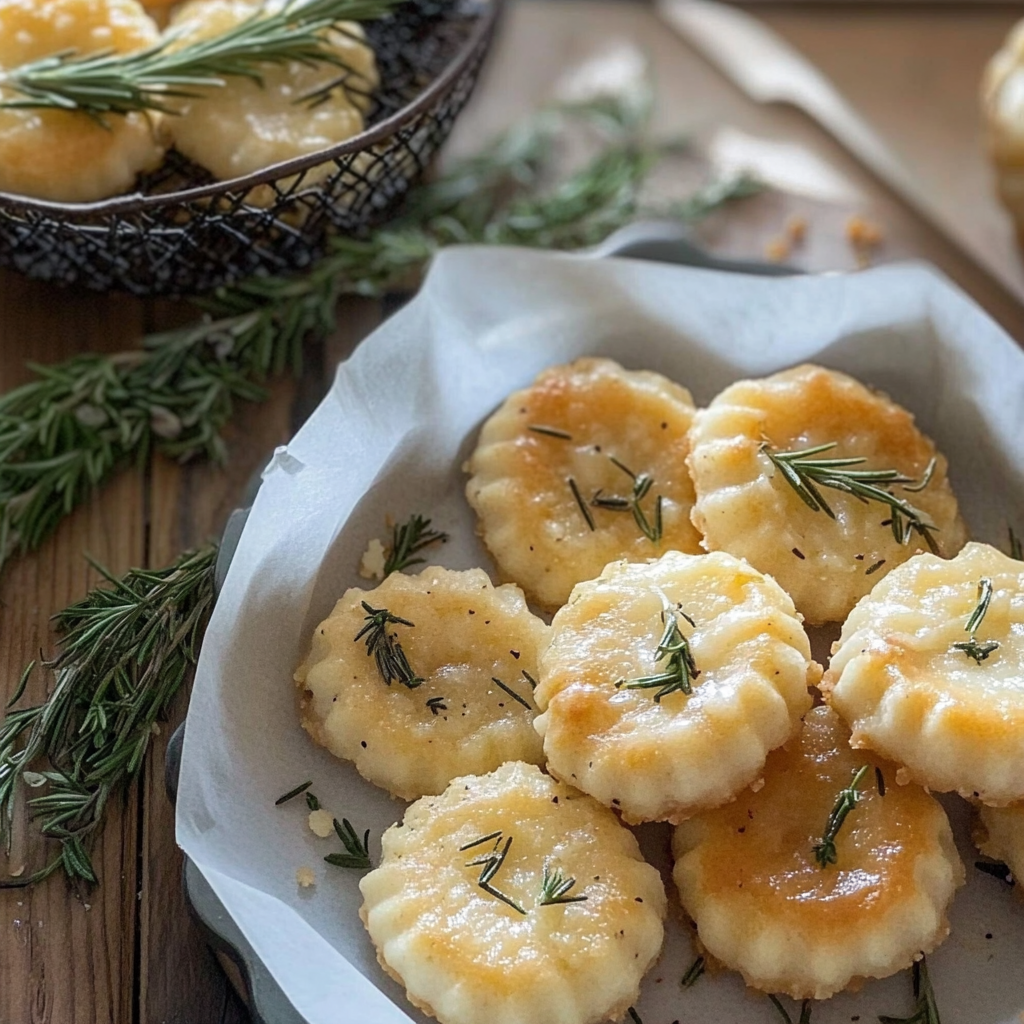 Recipe preparation for Savory Rosemary Parmesan Snowflake Cookies