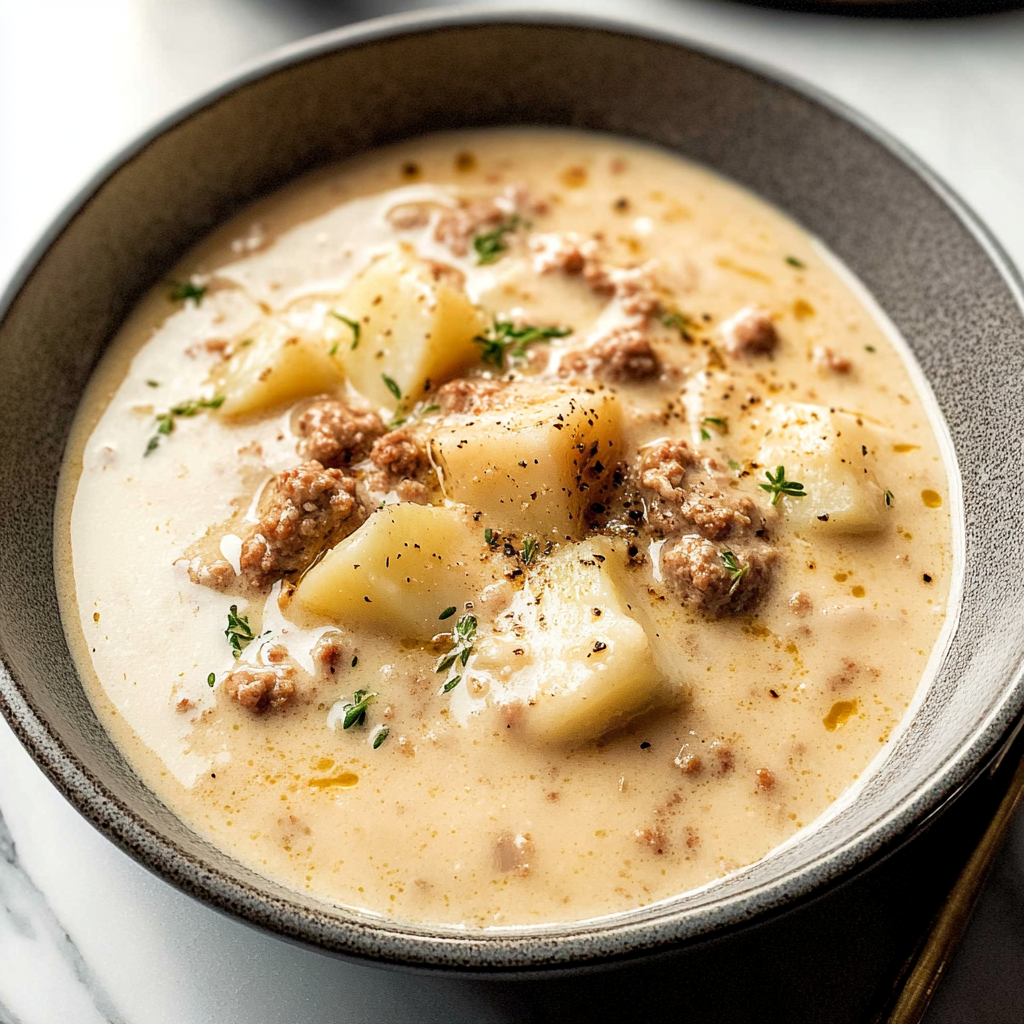 Recipe preparation for creamy sausage potato soup