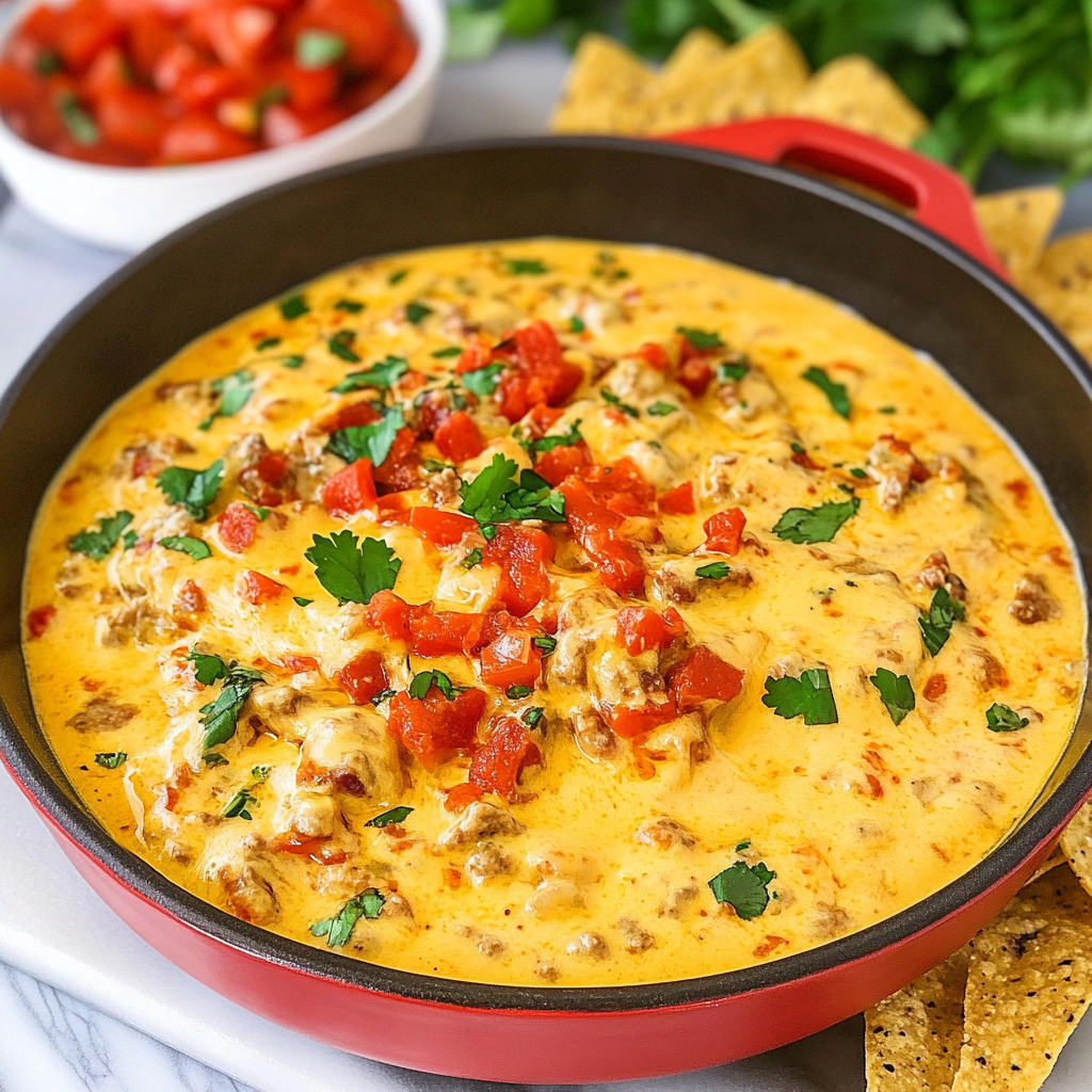 Recipe preparation for 2 Ingredient Velveeta Queso with Rotel