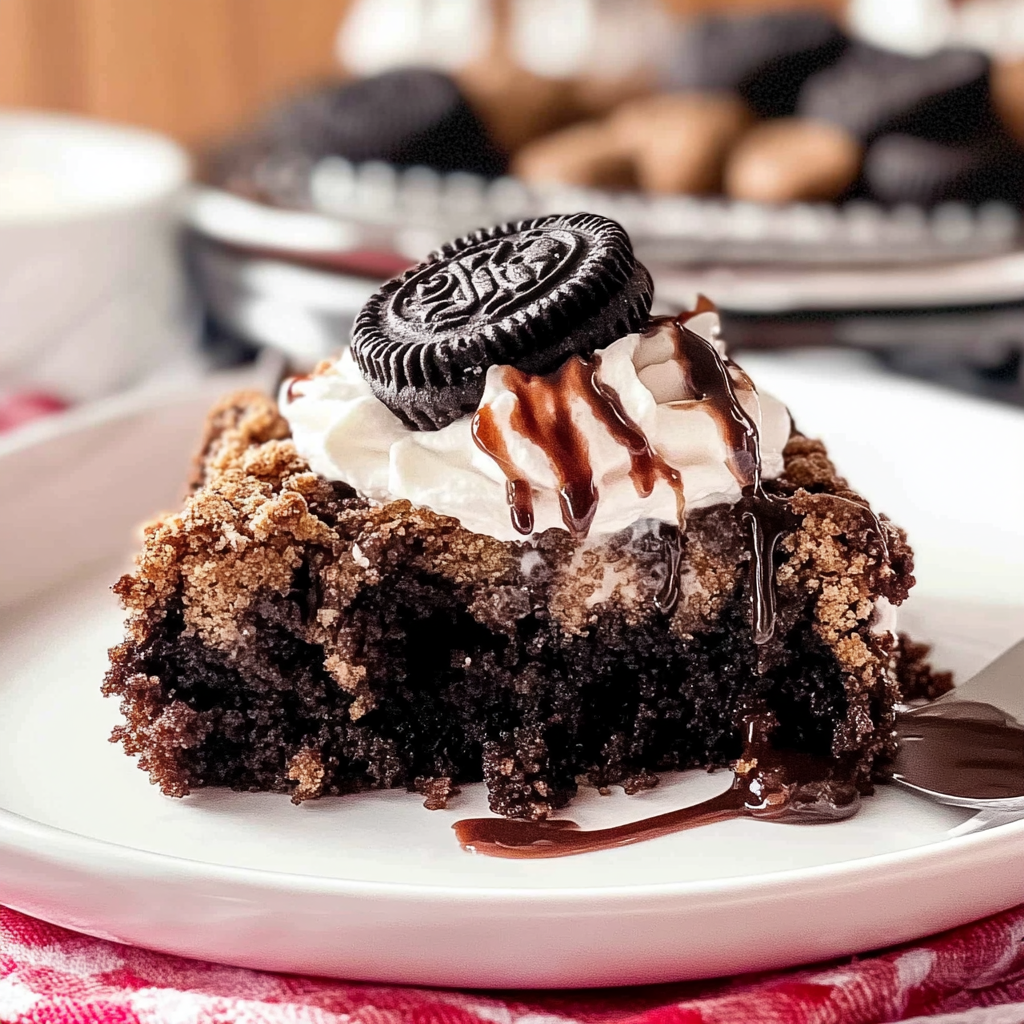 Recipe preparation for Oreo Dump Cake