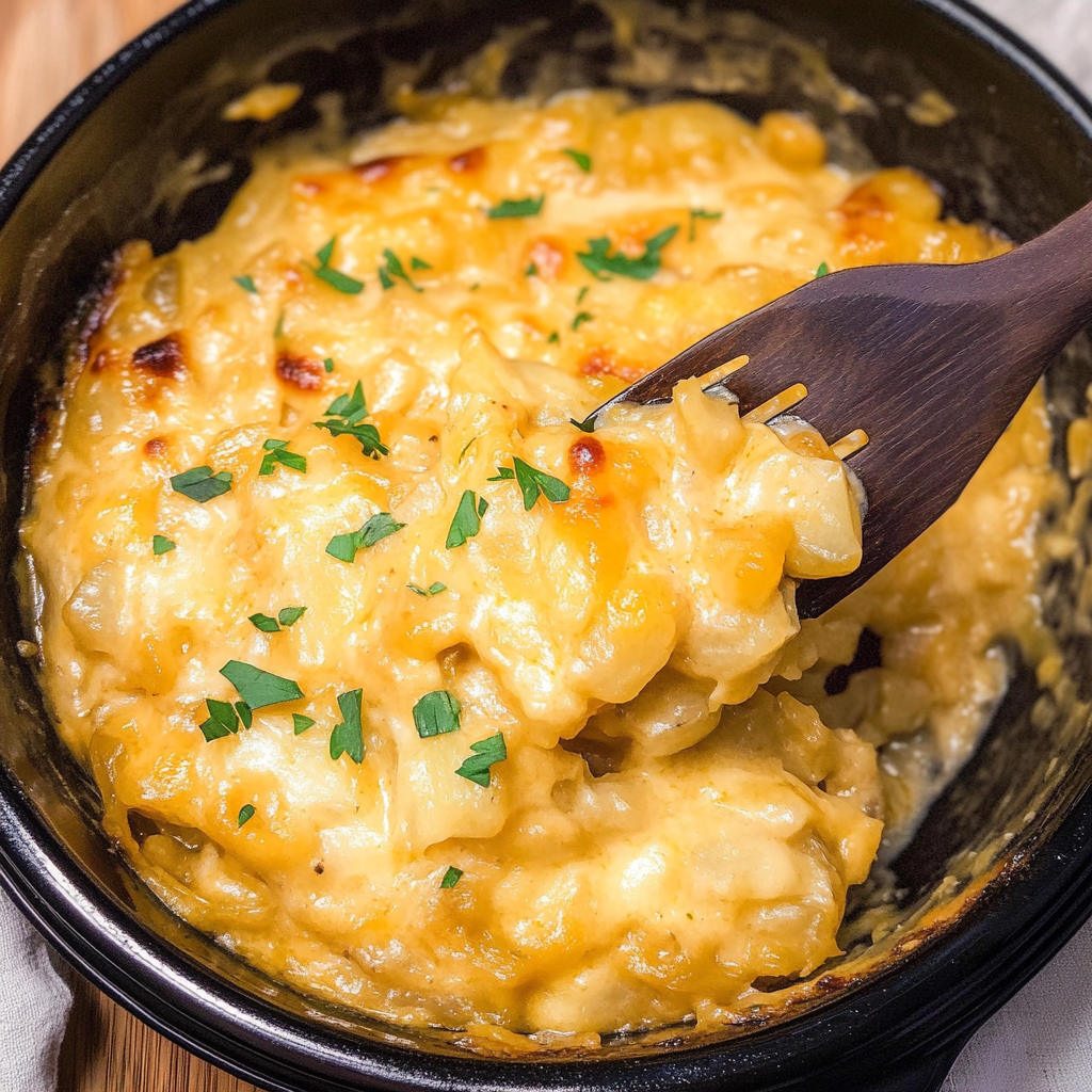 Recipe preparation for Slow Cooker Cheesy Potatoes