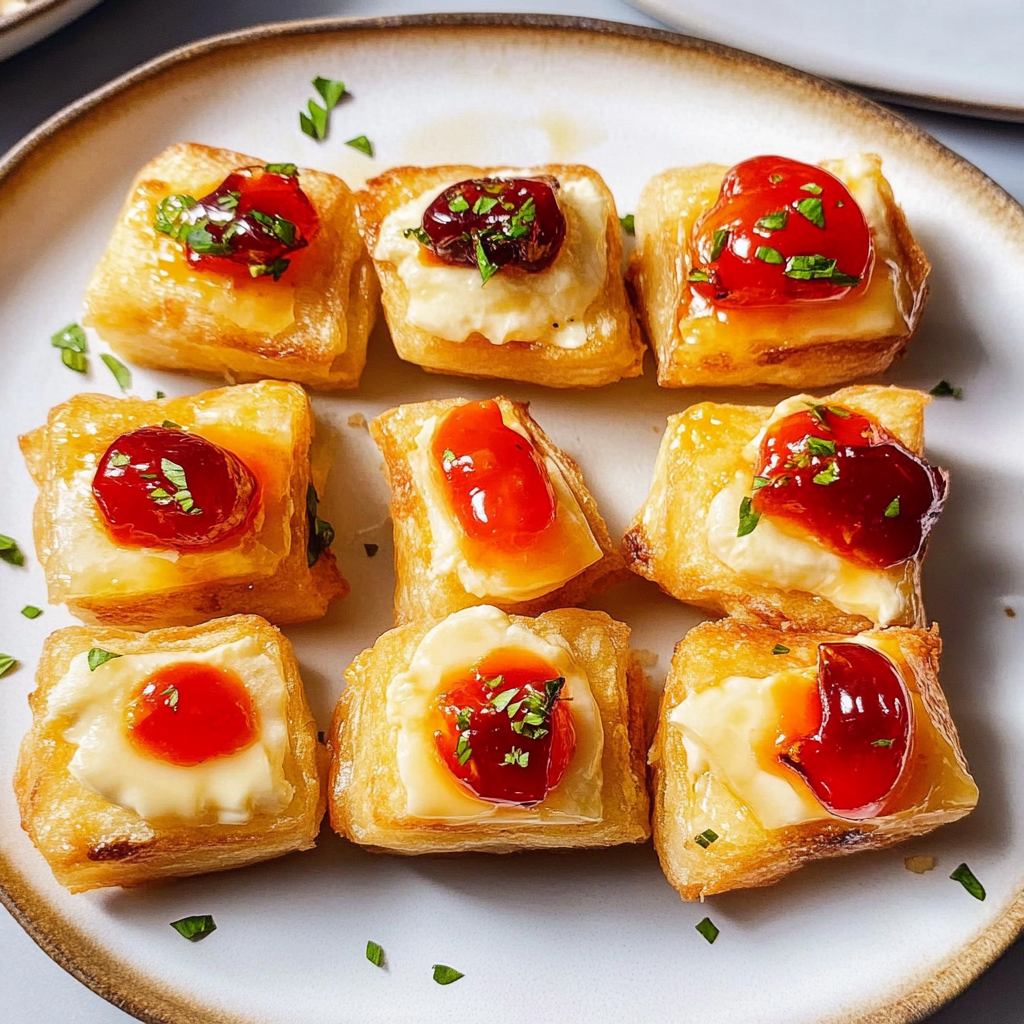 Recipe preparation for Cream Cheese and Pepper Jelly Bites