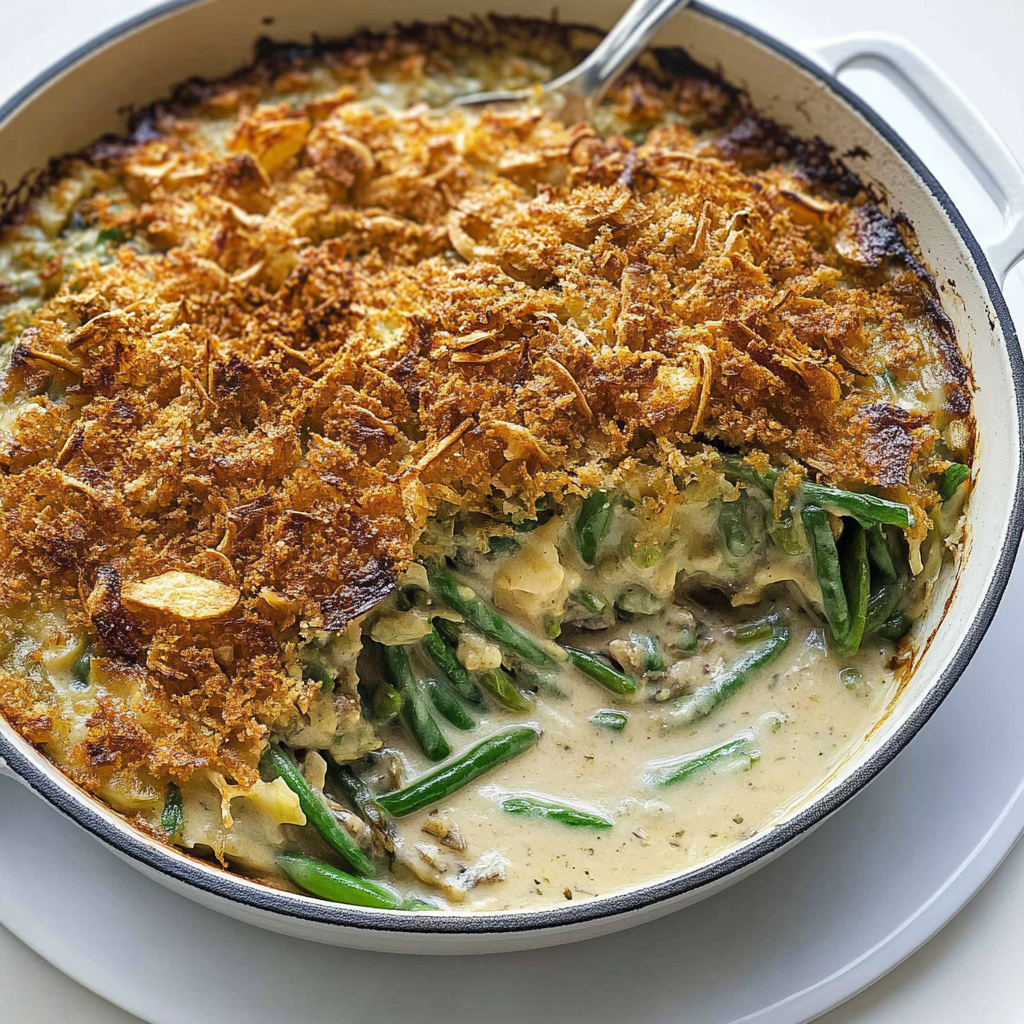 Recipe preparation for creamy green bean casserole