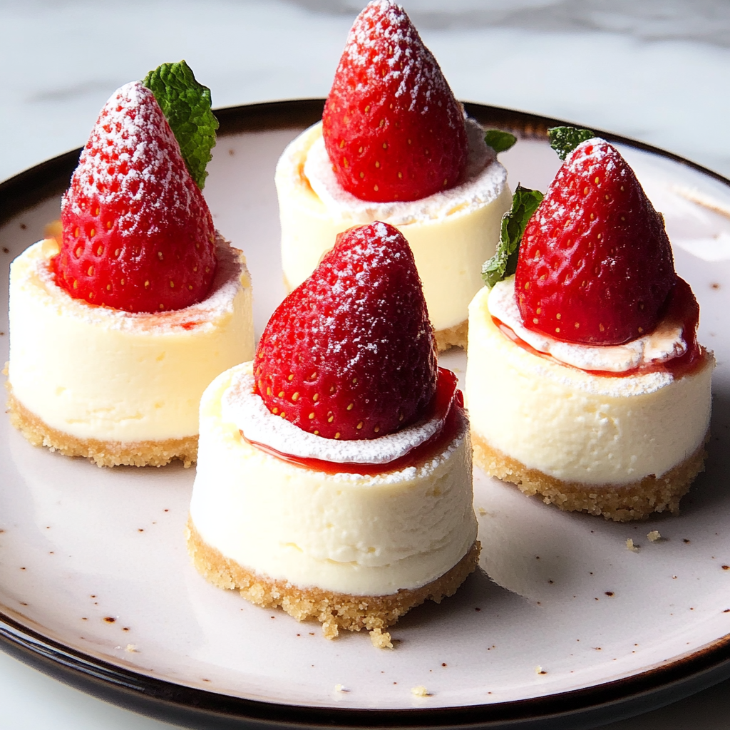 Recipe preparation for Santa Hat Cheesecake Bites