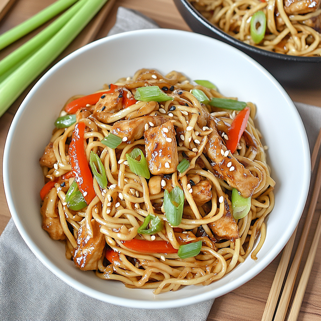 Recipe preparation for Chicken Lo Mein