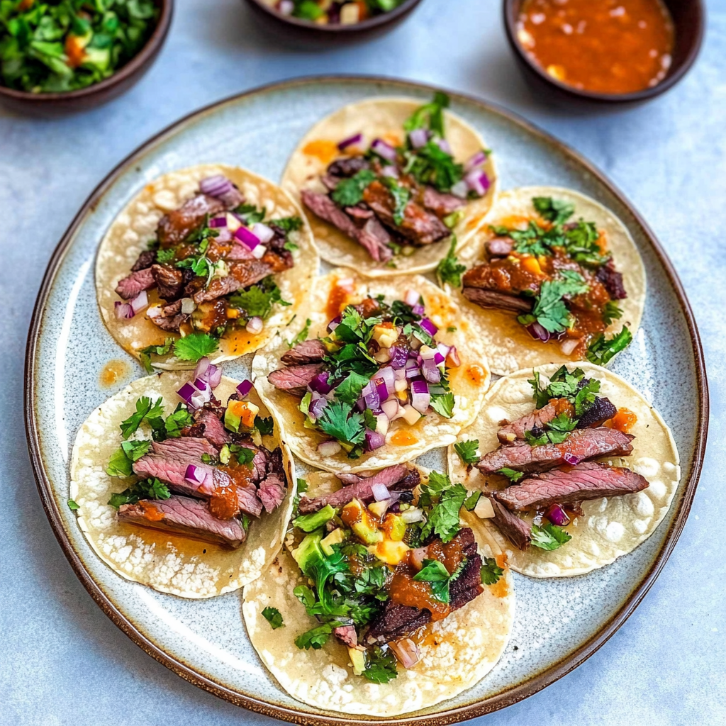 Recipe preparation for Instant Pot Flank Steak Tacos