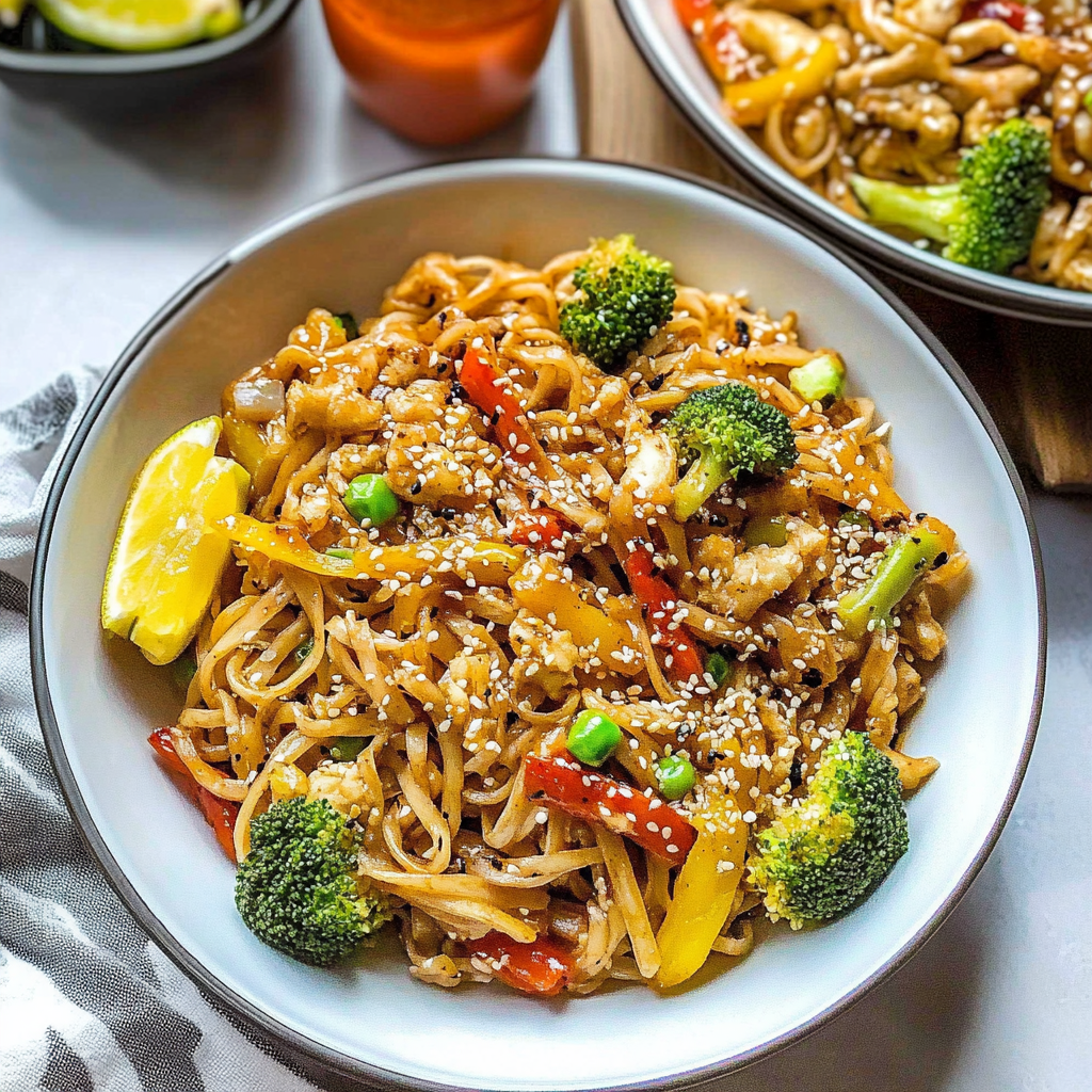 Recipe preparation for Honey Garlic Spicy Noodles