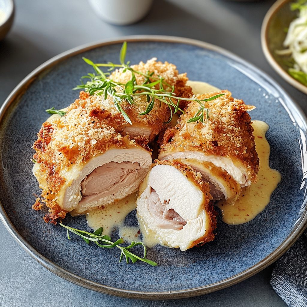 Recipe preparation for Chicken cordon bleu