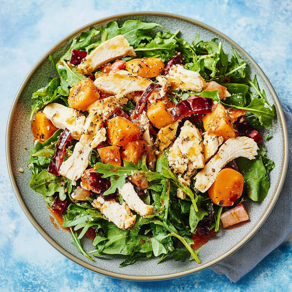 Recipe preparation for HEalthy Chicken and Pumpkin Salad