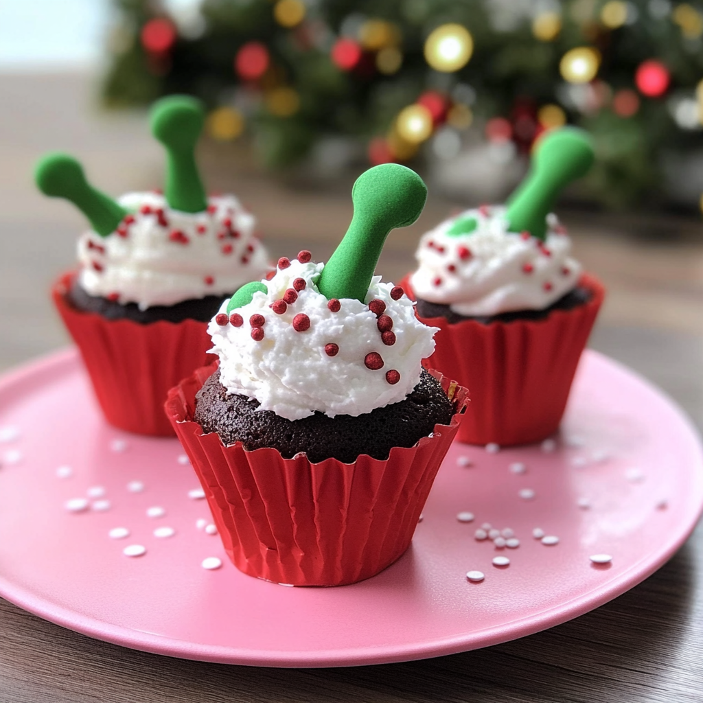 Recipe preparation for Santa Legs Cupcakes