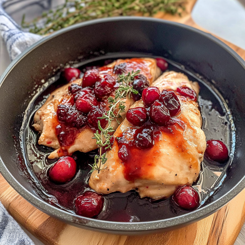 Recipe preparation for Cranberry Chicken