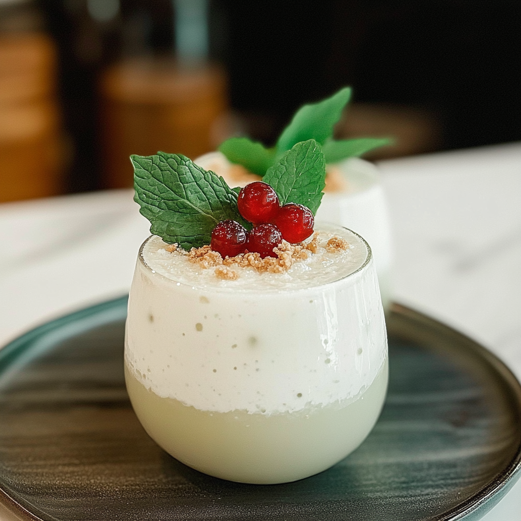 Recipe preparation for White Christmas Mojitos