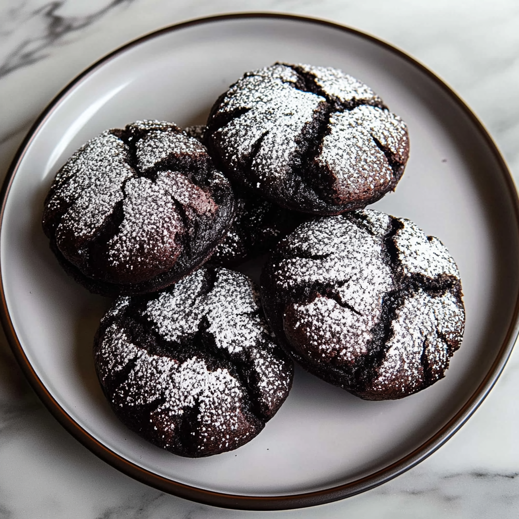 Recipe preparation for Sparkly Midnight Chocolate Cookies