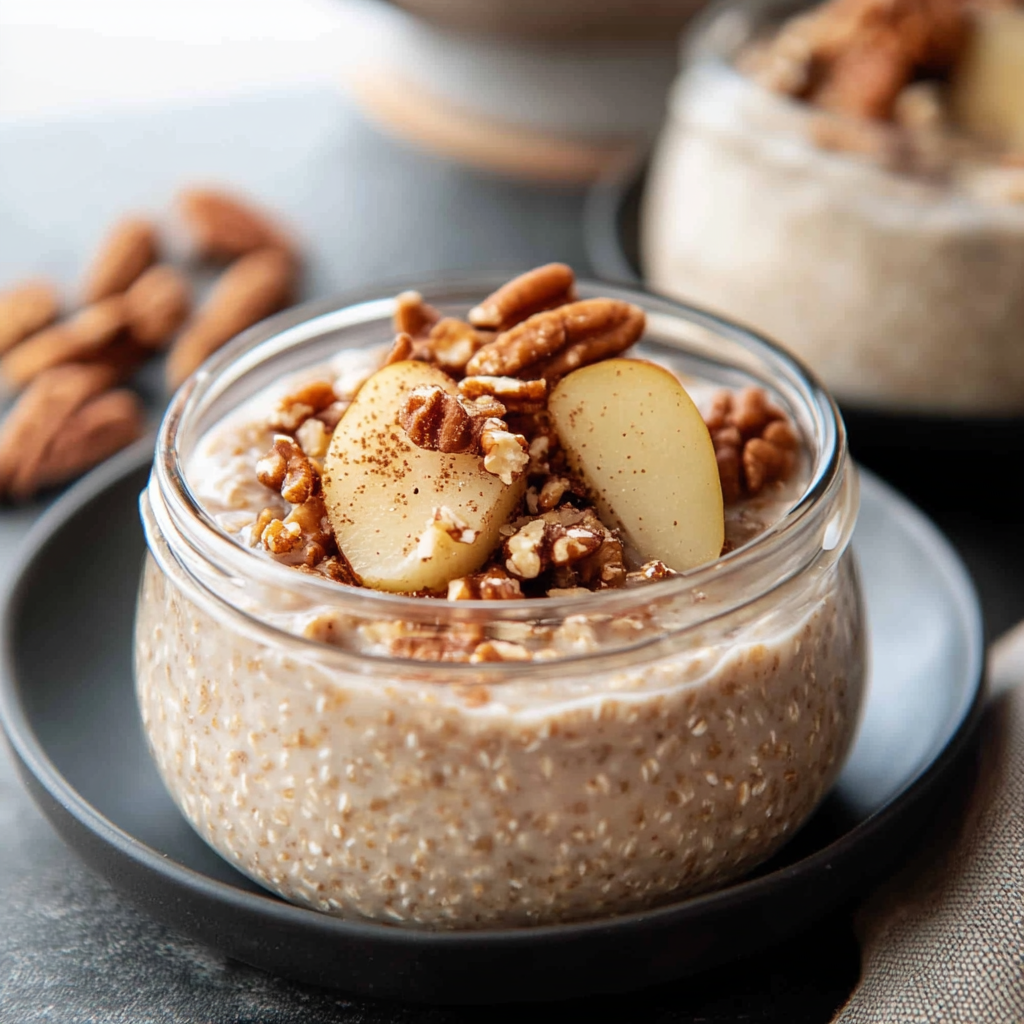Recipe preparation for Steel-Cut Oats with Caramelized Pears and Walnuts