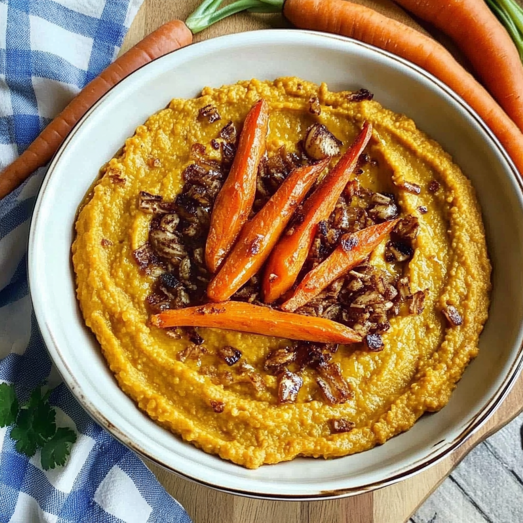 Recipe preparation for Roasted Carrot Hummus