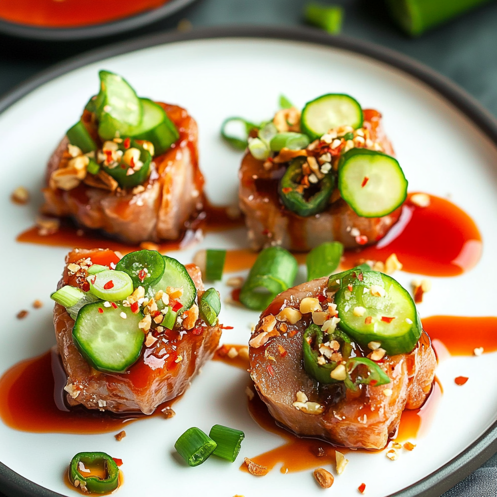 Recipe preparation for Spicy Tuna Bites