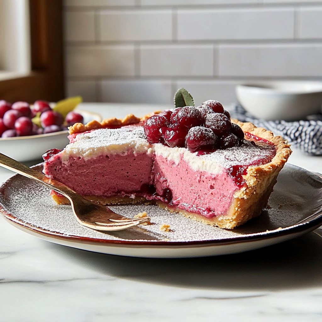 Recipe preparation for Cranberry Mousse Pie