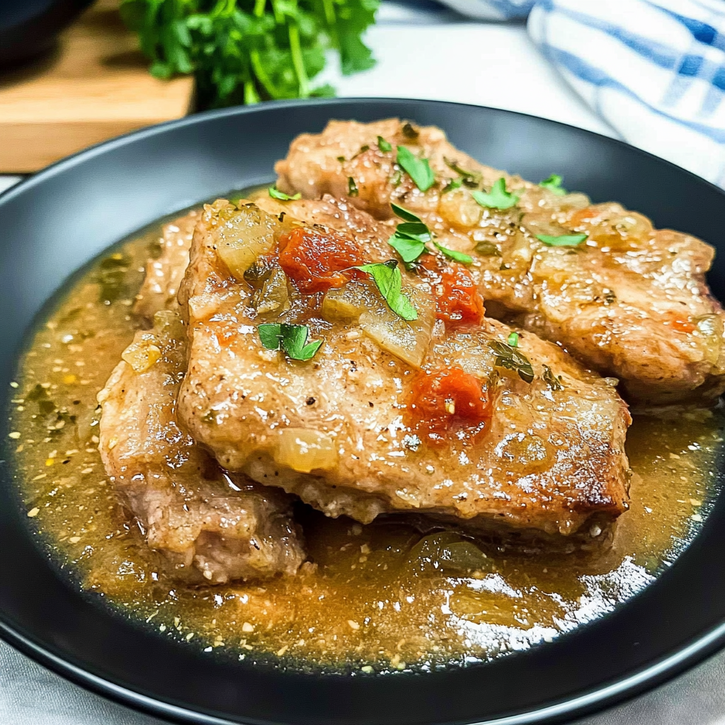 Recipe preparation for Slow Cooker Swiss Pork Chops