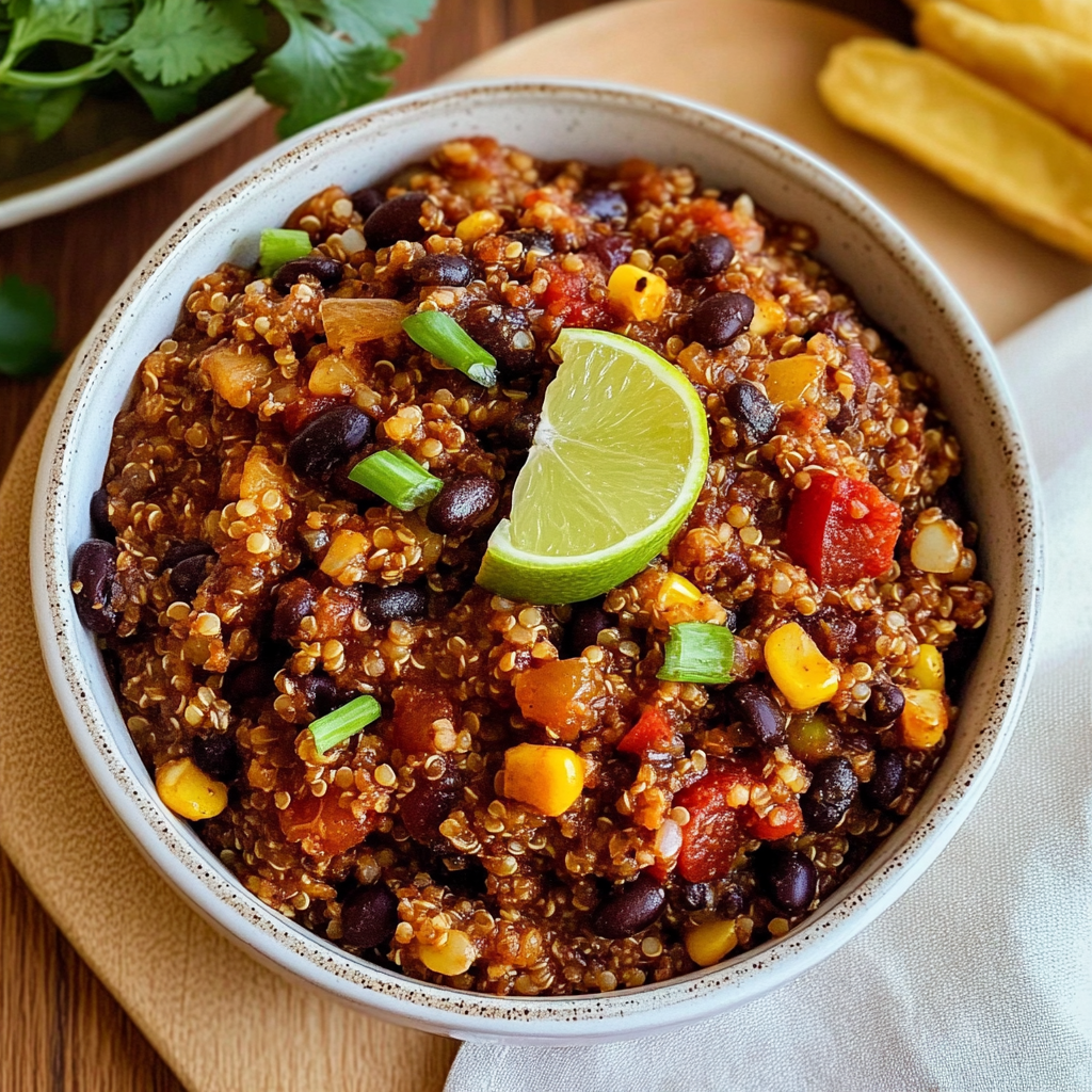 Recipe preparation for Instant Pot Vegetarian Quinoa & Black Bean Chili