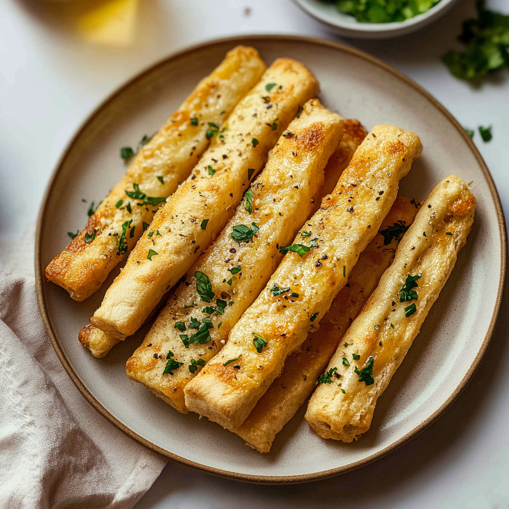 Recipe preparation for Buttery Garlic Breadsticks