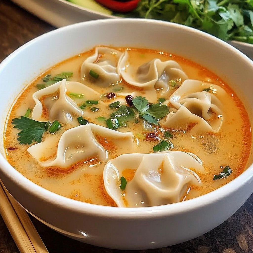 Recipe preparation for Thai Potsticker Soup