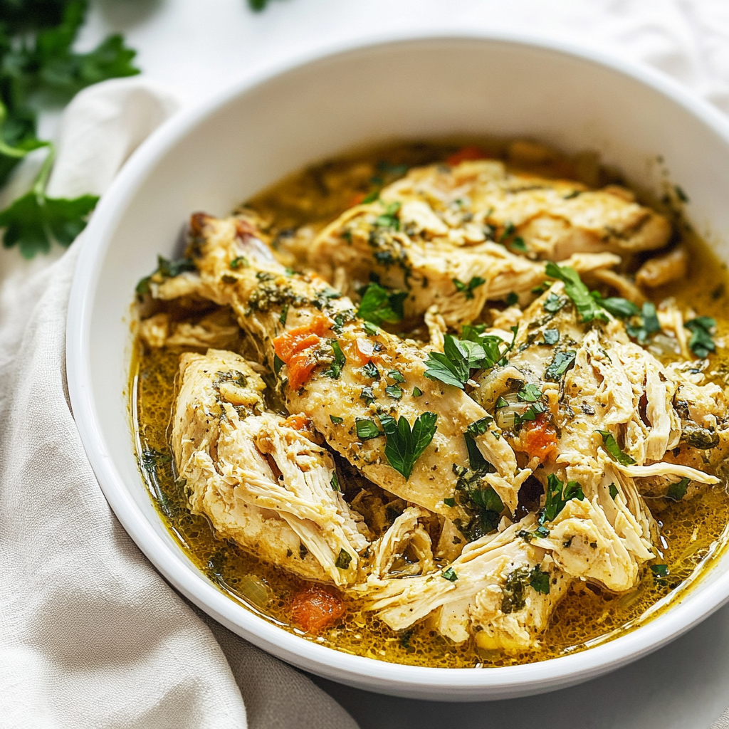 Recipe preparation for Instant Pot Creamy Salsa Verde Chicken