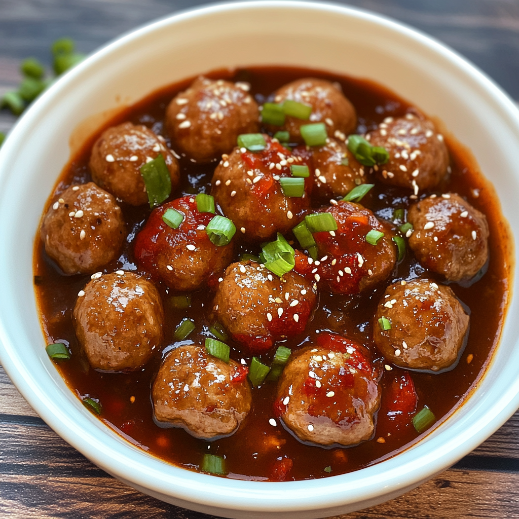Recipe preparation for Slow Cooker Sweet Chili Turkey Meatballs