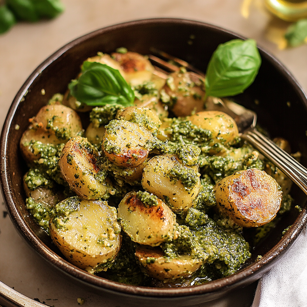 Recipe preparation for Pesto Potato Salad