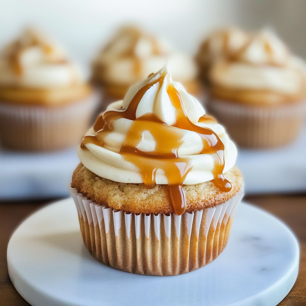 Recipe preparation for Caramel Apple Cider Cupcakes