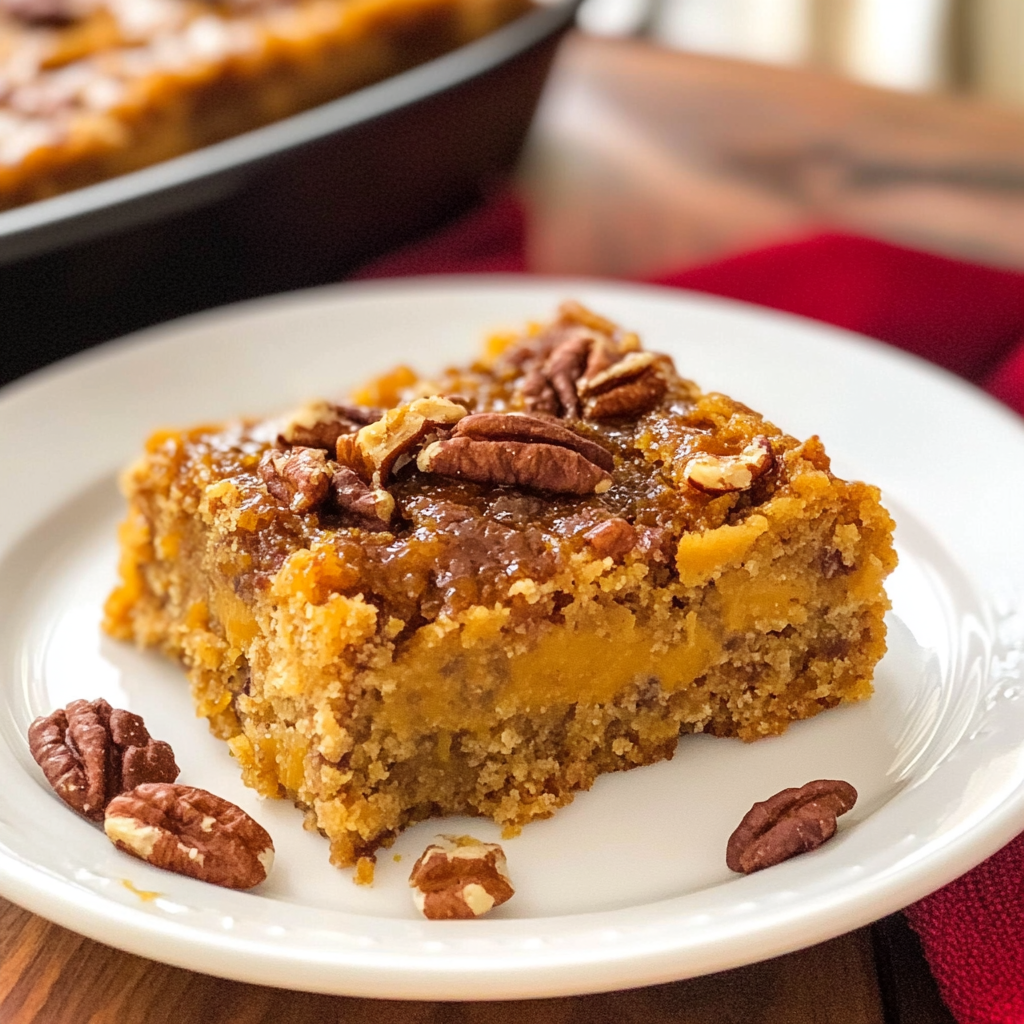 Recipe preparation for Gingerbread Pumpkin Dump Cake