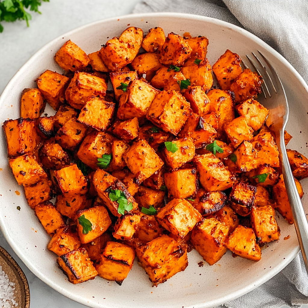 Recipe preparation for crispy roasted sweet potatoes