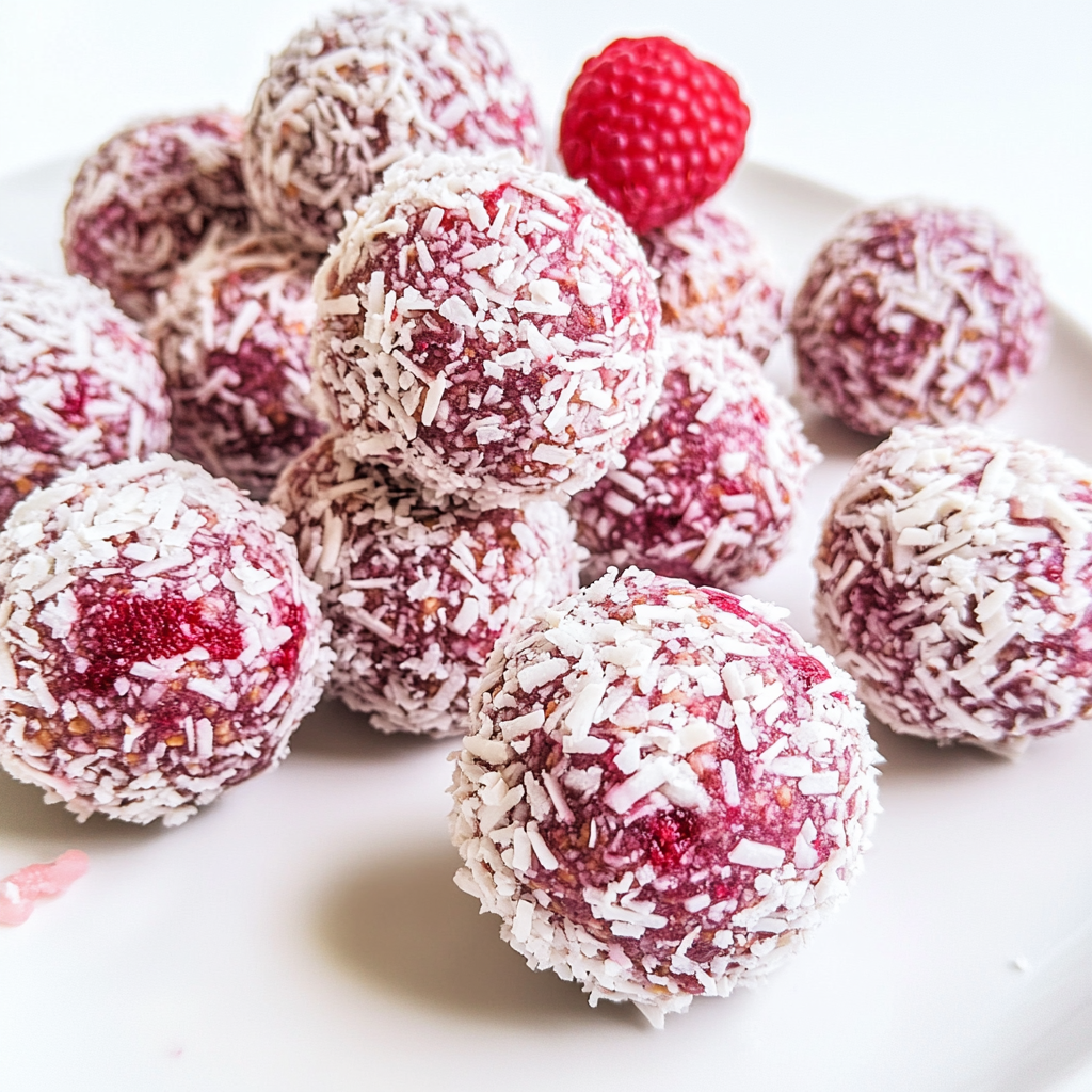Recipe preparation for No‑Bake Raspberry Coconut Energy Balls