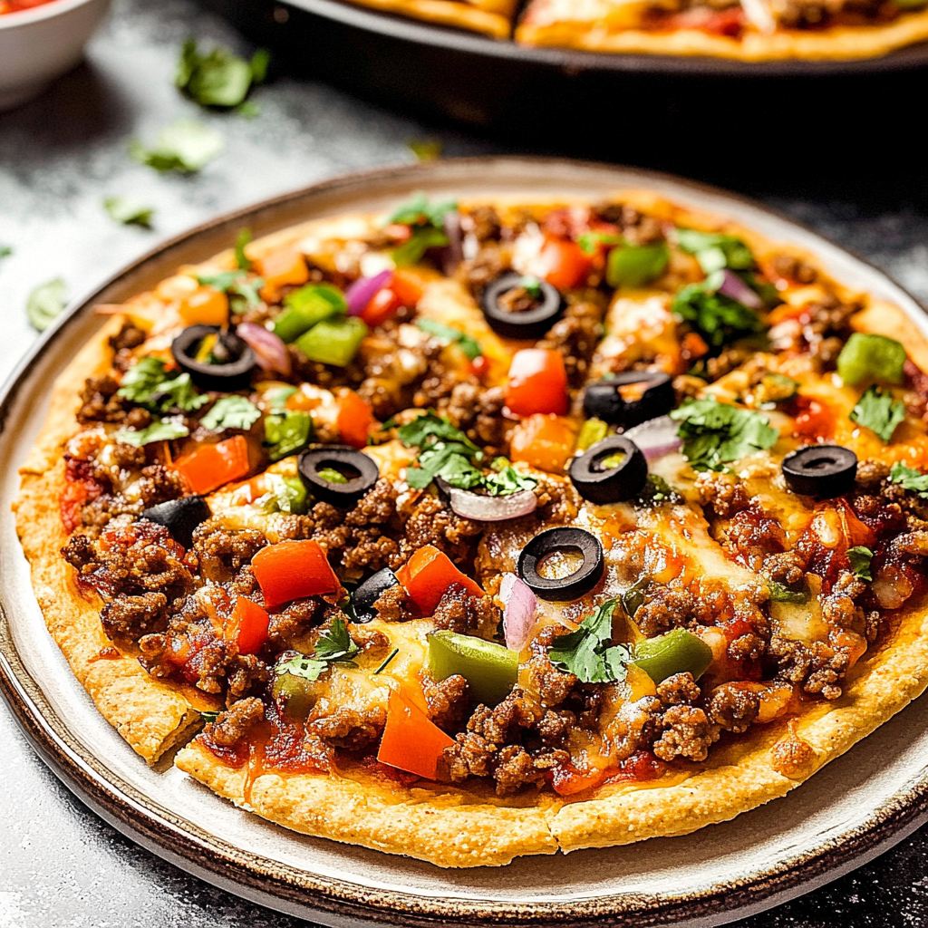 Recipe preparation for Best Taco Pizza Recipe