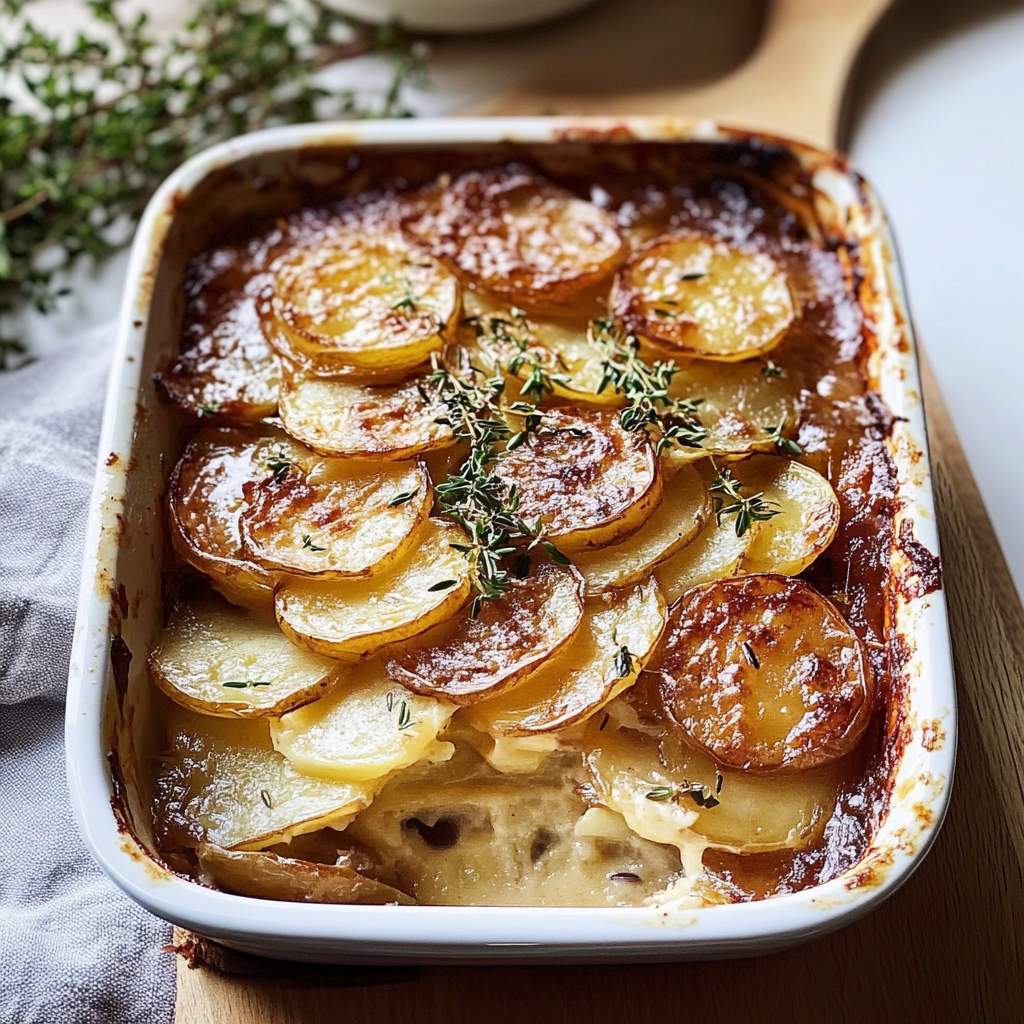 Recipe preparation for French Onion Potato Bake